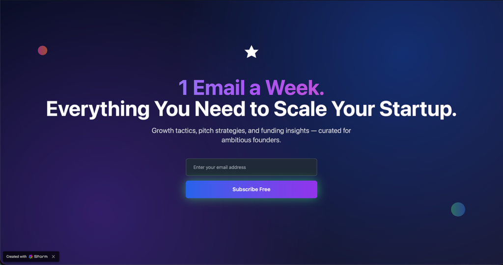 Weekly newsletter for startups